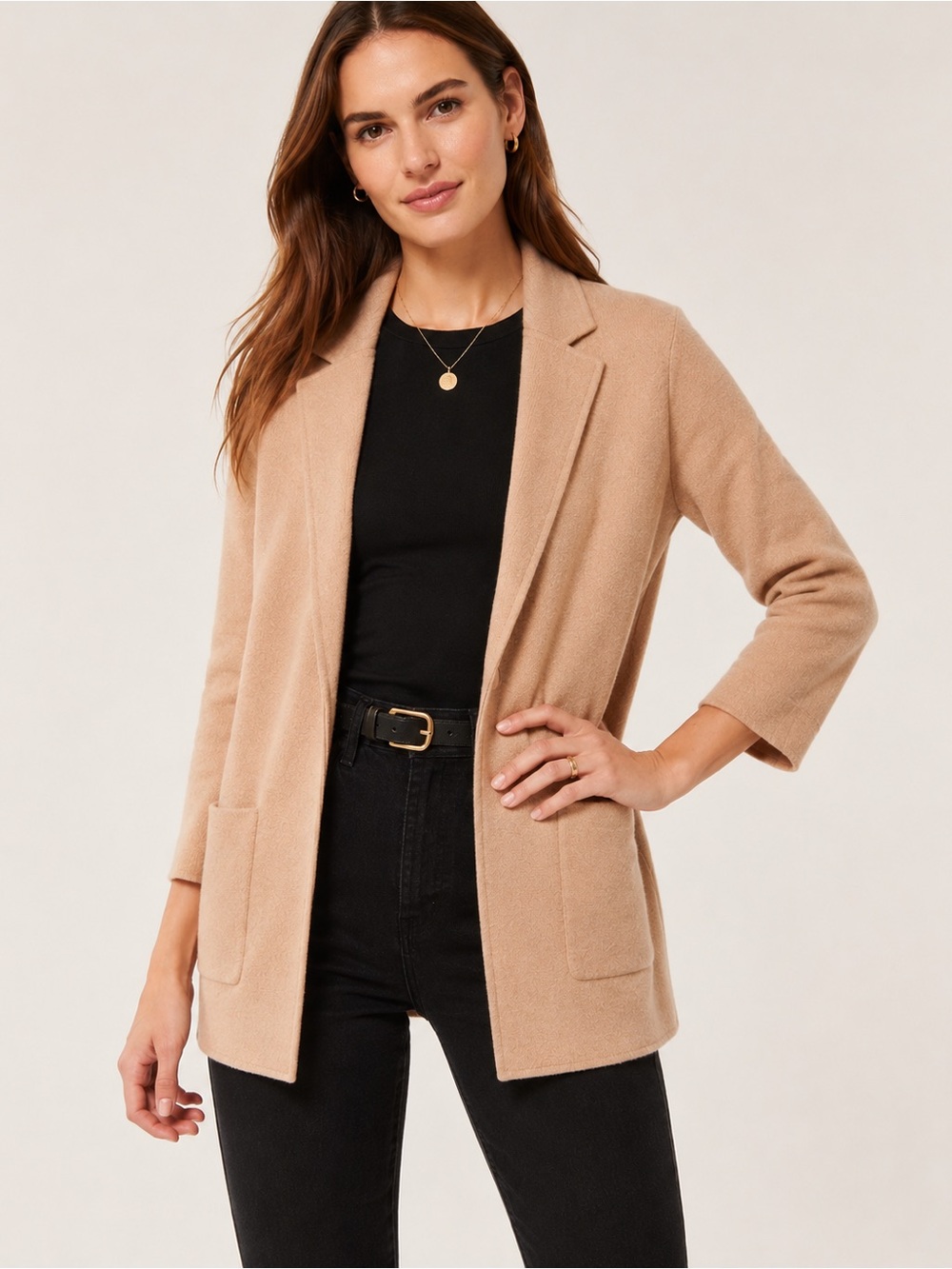 J. Crew Sophie Open Front Sweater Blazer Tan Size: Medium